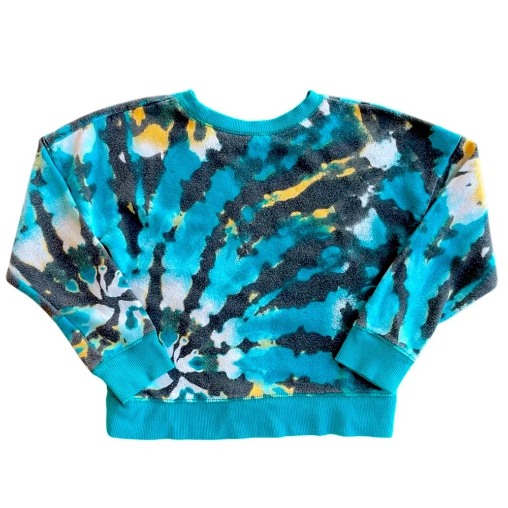 Girls Justice Pullover, Small (7/8), Teal/Black/TyeDye